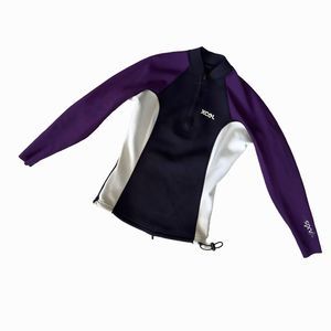Xcel Axis 2 MM Wetsuit Top Women's Size 6 Black / Purple Quarter Zip
